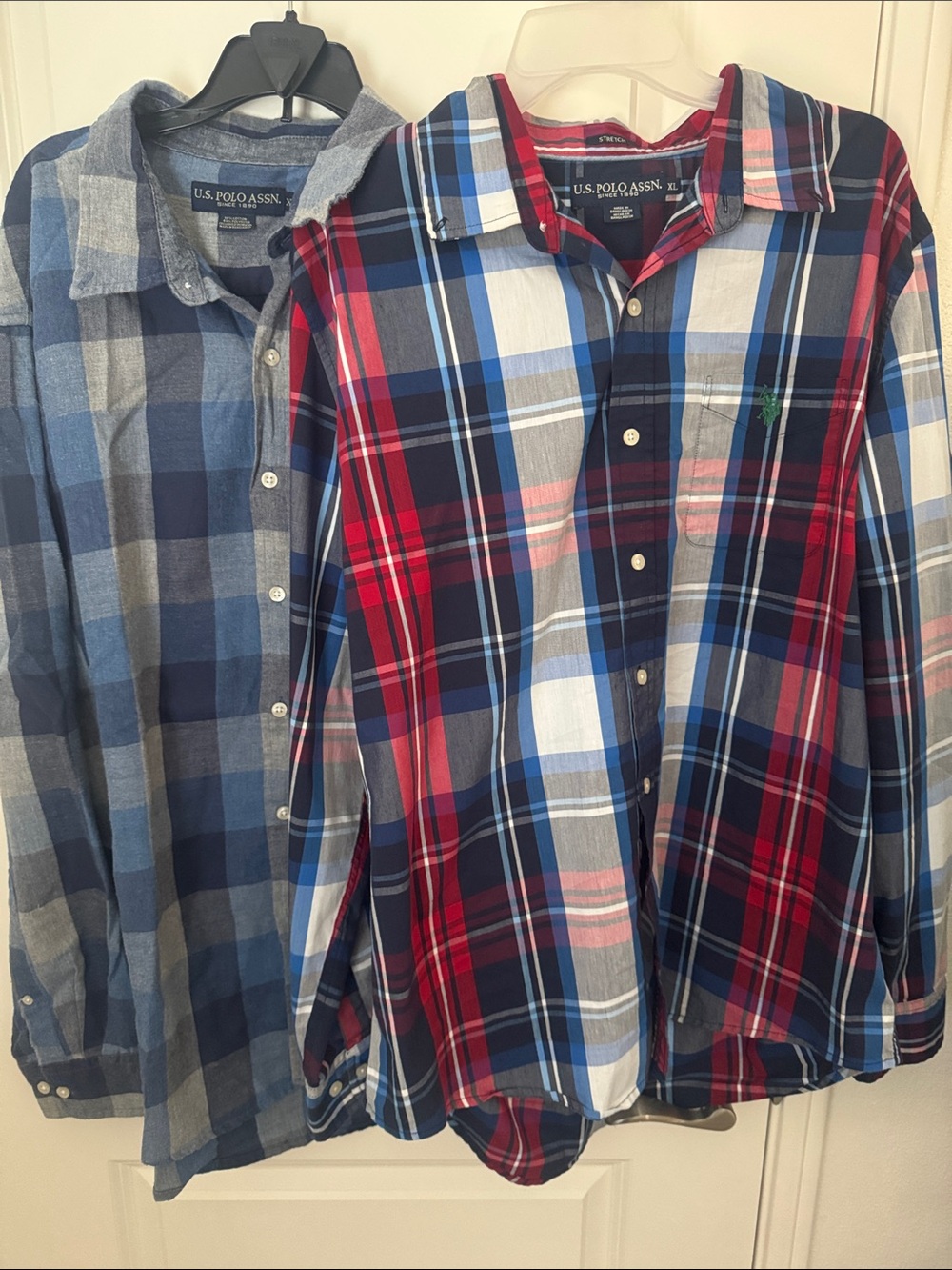 U.S. Polo Assn. Red, Navy & Light Blue Plaid Button-Down Shirt XL